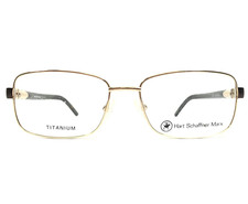 Hart Schaffner Marx Eyeglasses Frames T-151 Gold Brown Square Full Rim 54-16-145
