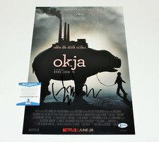 DIRECTOR BONG JOON HO SIGNED 'OKJA' 12x18 MOVIE POSTER BECKETT COA PROOF JOON-HO