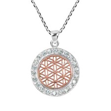 Flower of Life Rose Gold Vermeil over Solid .925 Silver Necklace