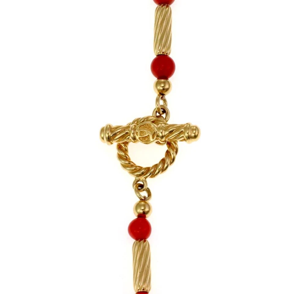 Collar David Yurman Cora Cuentas Oro Amarillo 18k Cable Tubo Eslabón 36.5" Largo Foto 3 de 4