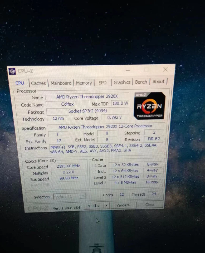 AMD Ryzen Threadripper 2920x 12-core 24-thread 3.50 GHz processor 180w - Image 3 of 4