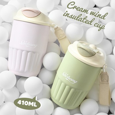 410ML Thermos Coffee Cup For Girls Double Wall Stainless Steel Vacuum Insulated