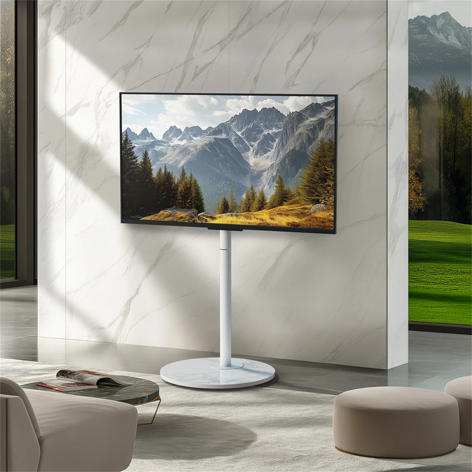 40-75" TV Ständer Unsichtbar Rollbar TV Bodenständer Höhenverstellbar Schwenkbar - Bild 3 von 4