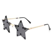 Rimless Star Shape Pentagram Sunglasses - Colorful Transparent Party Shades