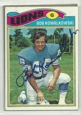 BOB KOWALKOWSKI DETROIT LIONS FOOTBALL 1977 TOPPS SIGNED CARD AUTOGRAPH #344