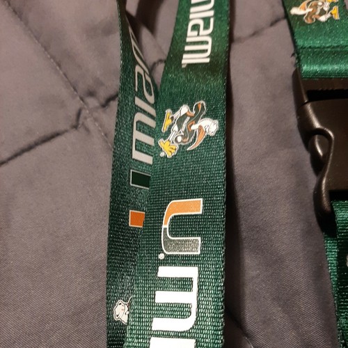 MIAMI HURRICANES TEAM COLOR 24"x 1" Lanyard w/ Detachable Buckle - Picture 2 of 6
