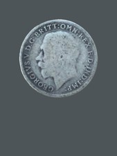 1916 United Kingdom 3 Pence Silver Coin - G condition