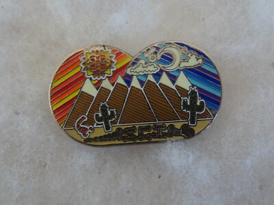 Arizona Day and night Seven Peaks scene vintage logo pin