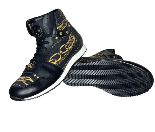 VERSACE HIGH-TOP SNEAKER LION LOGO und GOLDFARBENE ELEMENTE 44,5 - 11,5 - Bild 3 von 7