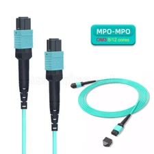 Fiber Optic Patch Cord MPO to MPO OM3 Cable 8 or 12 Core Type B Female 1~40m lot