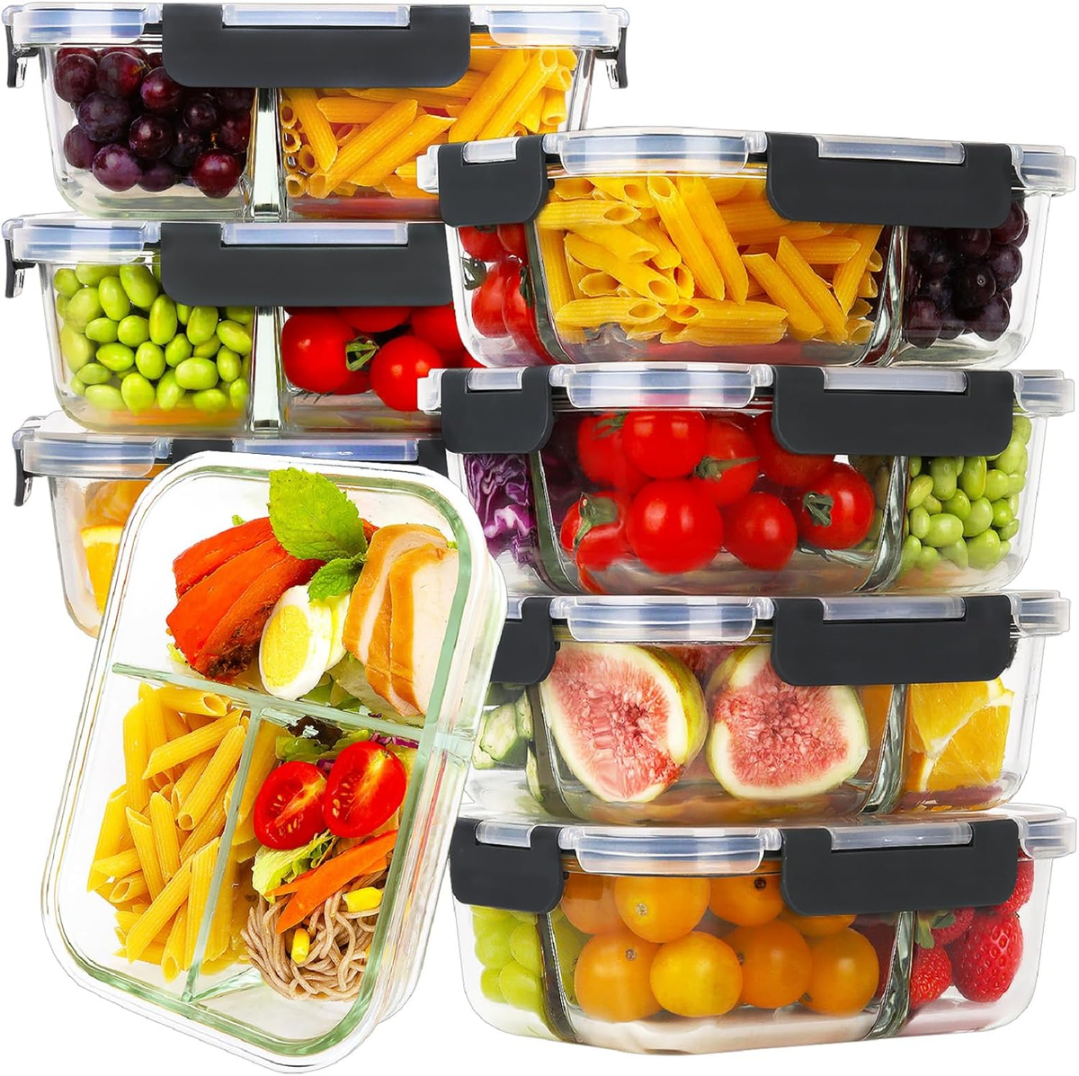 Pack Glass Meal Prep Containers Compartment, 36Oz Glass Food