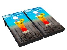 Summer ice drink Cornhole Board Wrap LAMINATED Wraps Decals Vinyl skin 49