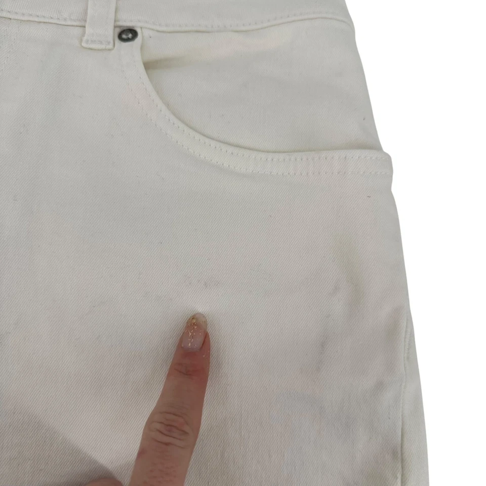 Pantalones Cortos de Jean ROXY Blancos Tiro Alto Para Mujer Talla 28 Cintura Elásticos Denim Informales Boho Foto 2 de 4