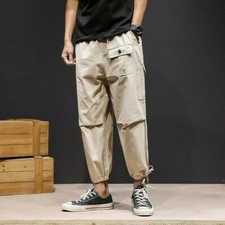 Men Harem Pants Cotton Trousers Pocket Combat Military Casual Army Loose Fashion