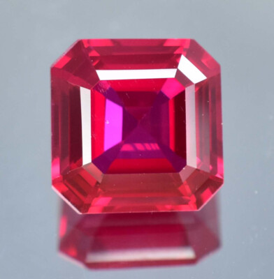 14x14 MM Natural Mozambique Blood Red Ruby Square Loose Gemstone GIT Certified