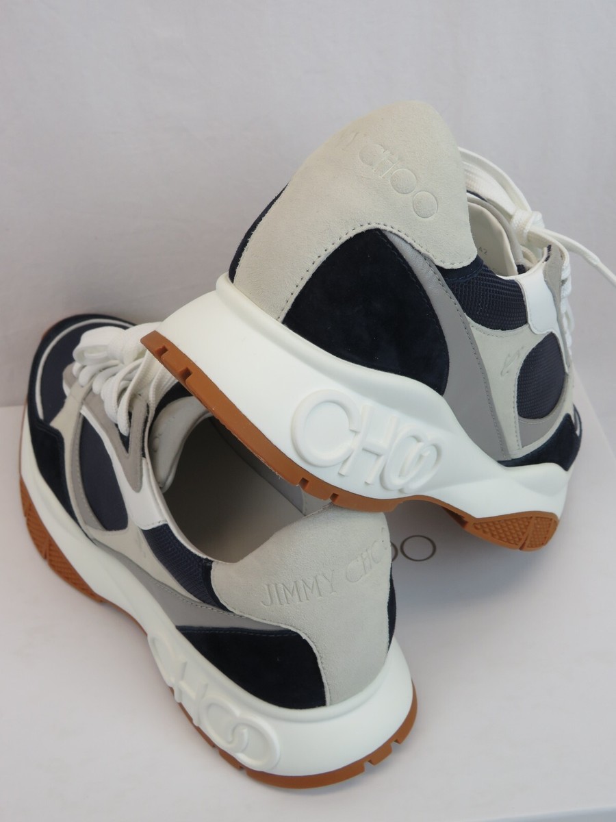 JIMMY CHOO★素敵!MENS LANDON PLATFORM SNEAKERS JIMMY CHOO LANDON NAVY GRAY WHITE SUEDE LEATHER CHUNK
