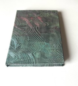 One of a kind colorful paste paper refillable note pad (item np9)