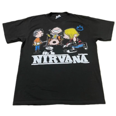 NIRVANA Snoopy In Utero Vintage Kurt Cobain Cartoon 90s XL Parody