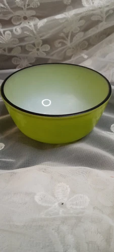 Anchor Hocking Fire King 5" Iime Green & White Milk Glass Bowl
