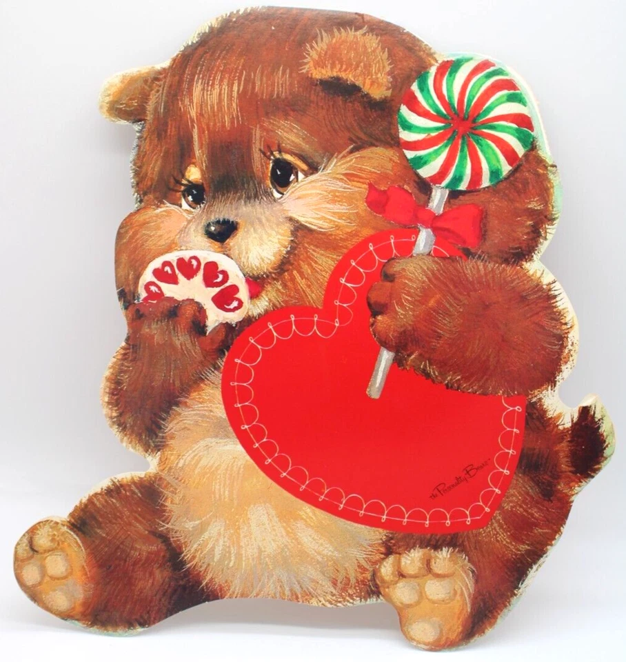 4-piece Set Valentines Diecut Cutouts PERSONALITY BEARS Vintage Decoration Love - Image 2 of 4