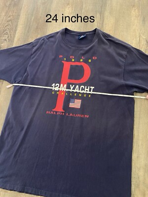 Vintage Polo Sport Ralph Lauren 12 M Yacht Challenge 1996 Navy T