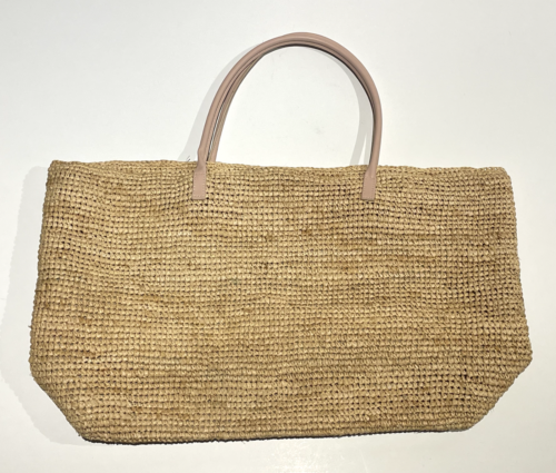 Hat Attack Raffia Straw Tote Bag "The Jane" Beach Market Linen Slouchy Preppy