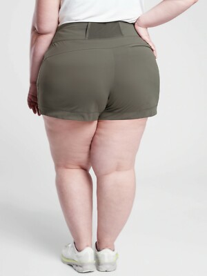 NWT Athleta Trekkie North Short, Mountain Olive SIZE 18 #530626