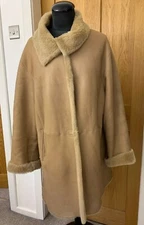Marks and Spencer real sheepskin fur shearling coat jacket Toscana M UK12-14