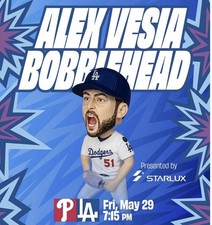     Alex Vesia Dodgers 1st Bobblehead 5/29/26...