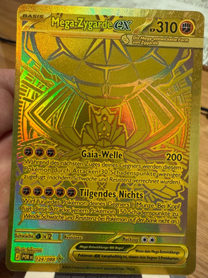 Pokemon Mega Zygarde ex 124 POR Optimale Ordnung Gold Secret Rare Deutsch NM