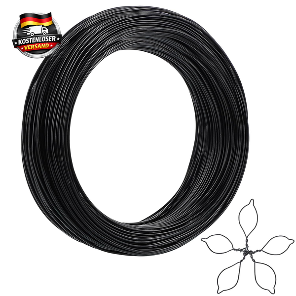 Yoosso 50M Basteldraht Schwarz, 1Mm Draht Zum Basteln Bindedraht Aluminiumdraht-image