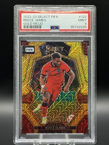 2022-23 Panini Select FIFA Mezzanine GOLD Mojo Prizm Reece James #122 PSA 9 /10