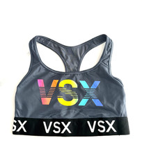 Victoria's Secret VSX The Player Racerback Sport Bra Grey Logo