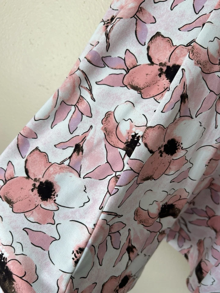 Falda Floral Mujer Talla 18W/20W Rosa Estampado Hadas Flor Columpio Elastizada Una Línea Slinky Foto 3 de 4