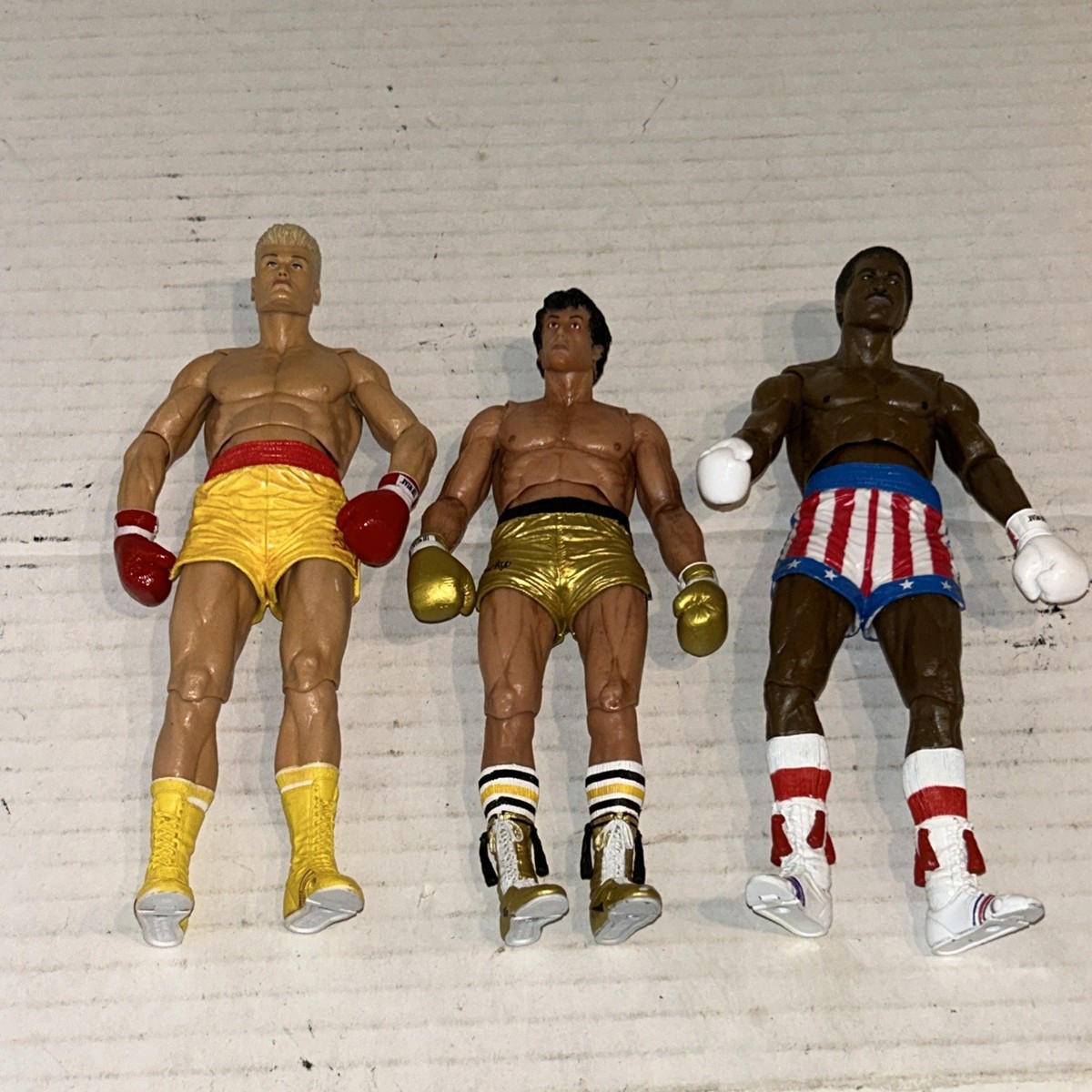 NECA Rocky Balboa, Apollo Creed, Drago 3 figure LOT ROCKY IV 40th