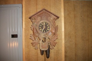 Vtg. Larger Germany Black Forest Hunters Cuckoo Clock/for Parts Or Repair Only
