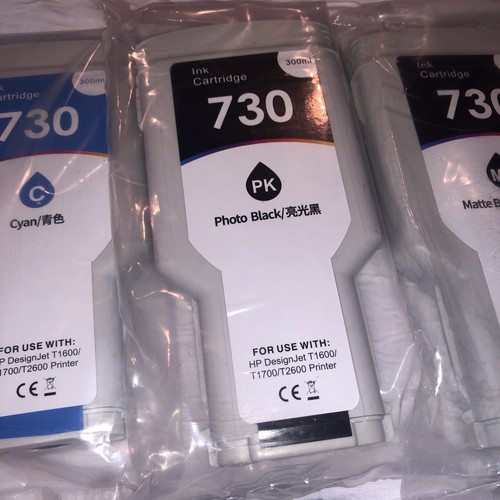 Cartucce di inchiostro 730 300ML 6 confezioni per Hp T1600, T1700 e T2600. 5 sigillati 1 aperti - Foto 4 di 8