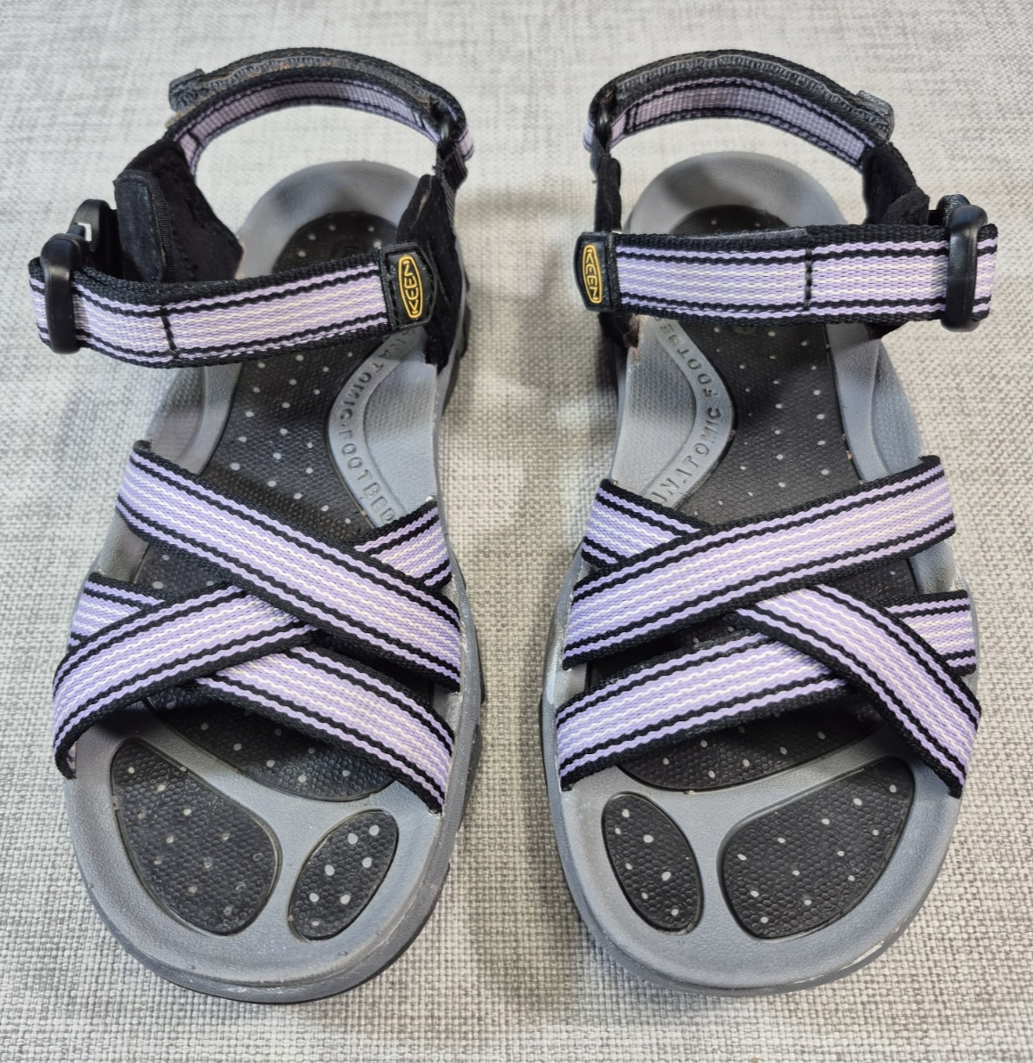 Sandali Keen viola punta aperta con cinturino plantare anatomico scarpe da acqua outdoor taglia 7 5