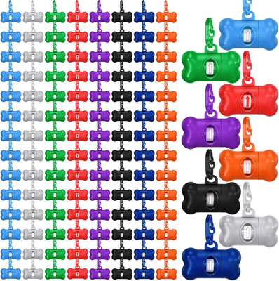 Zhehao 120 Pcs Bone Shaped Dog Poop Bag Dispensers with Disposal Small Dog Waste