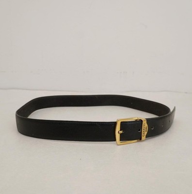 Cerruti 1881 Leather Belt Black Gold Buckle Used Stylish Vintage