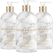 Baylis & Harding Elements White Tea 500ml x 3 Antibac Hand Wash Liquid Soap 6.09 per litre