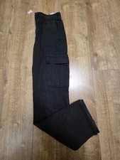 Stradivarius STR Womens Black Cargo Pockets Trousers Uk Size 8 Regular Used
