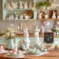 Easter Bunny Decor - Easter Bunny Statues for Indoor Tabletop Decor,Adorable ...