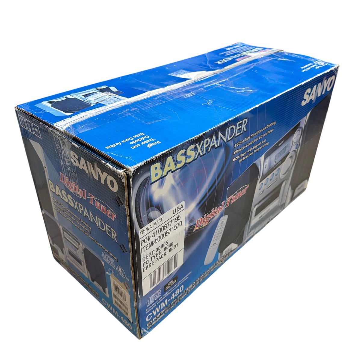 Sanyo CWM-480 BassXpander CD Portable Radio Cassette Recorder w