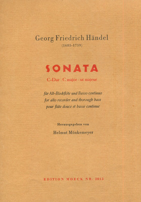 G. F. Händel, Sonata in C-Dur für Alt-Blockflöte und B.c., Edition Moeck 2013