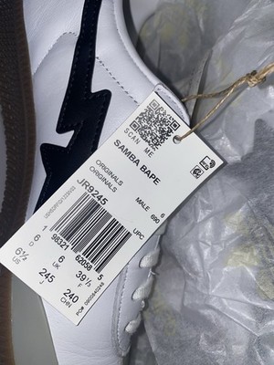 Adidas Bape x Samba Black White Gum