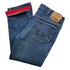 Levis Flannel Lined Jeans Mens 38x31 Orange Tab Made in USA Vintage