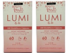 Beauty Vault LUMI 24H Glutathione Capsules, 60 Capsules (US Seller) - 2 Pack