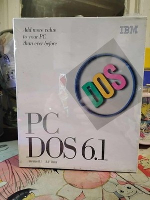 (IBM) PC Dos 6.1 on 3.5'' floppies Sealed Original box New Old Stock *has holes*