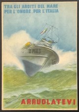 RSI ARRUOLATEVI XA FLOTTIGLIA MAS CARTOLINA DI PROPAGANDA REPUBBLICA SOCIALE